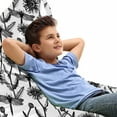 thumbnail image 1 of Nature Art Lounger Chair Bag, Monotone Print Hand Drawn Like Flowers and Dragonflies Pattern, High Capacity Storage with Handle Container, Lounger Size, Charcoal Grey White, by Ambesonne, 1 of 5