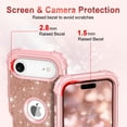 thumbnail image 2 of Casetego Compatible with iPhone Air Case,Glitter Sparkly Bling Shockproof Heavy Duty Hybrid Sturdy High Impact Protective Cover for Women Girls,Rose Gold, 2 of 7