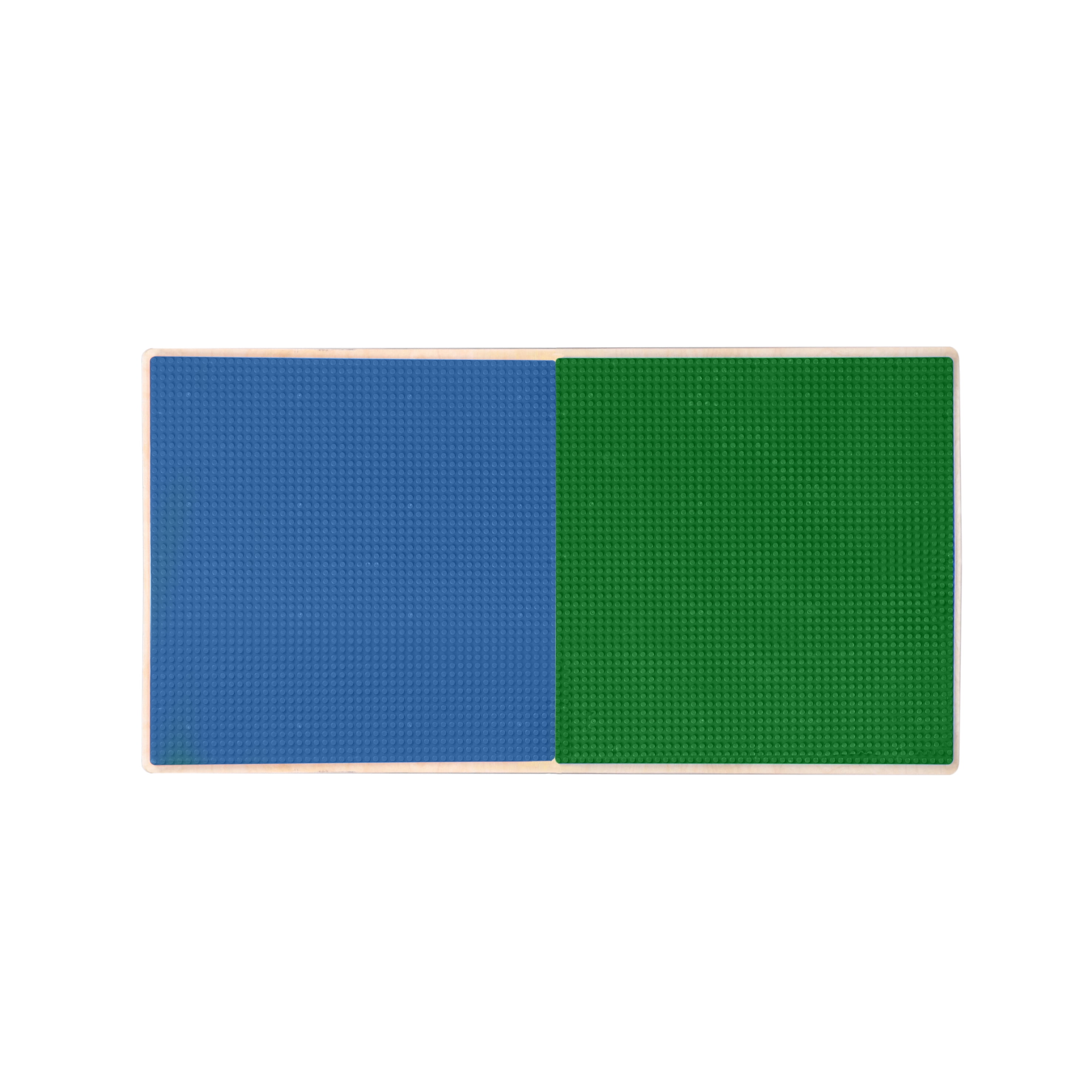 Time-2-Play Birch Plywood Play Desk Playschool, Blue and Green Lego Compatible Play Table Blocks