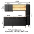 thumbnail image 3 of Cocina Integral Madesa Emilly West 201cm Marrón/Negro, 3 of 10