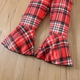 thumbnail image 7 of Jamsmile Toddler Girls Outfits Sets Flare Sleeve Letters Print Tops With Plaid Trousers Two Piece Coordinated Holiday Party Wear, 7 of 7