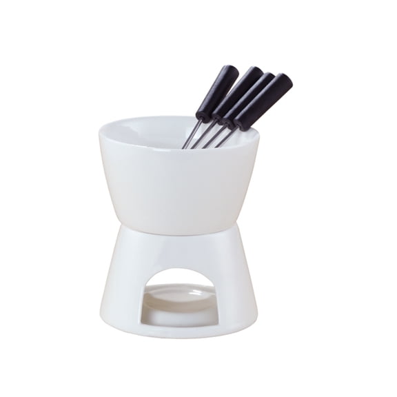 Homelife Ceramic Chocolate Fondue Butter Warmer Set Melt Hot Pot Bowl for Cheese Caramel High-Temperature Resistant Ceramics Even Heating Chocolate Dipping Set
