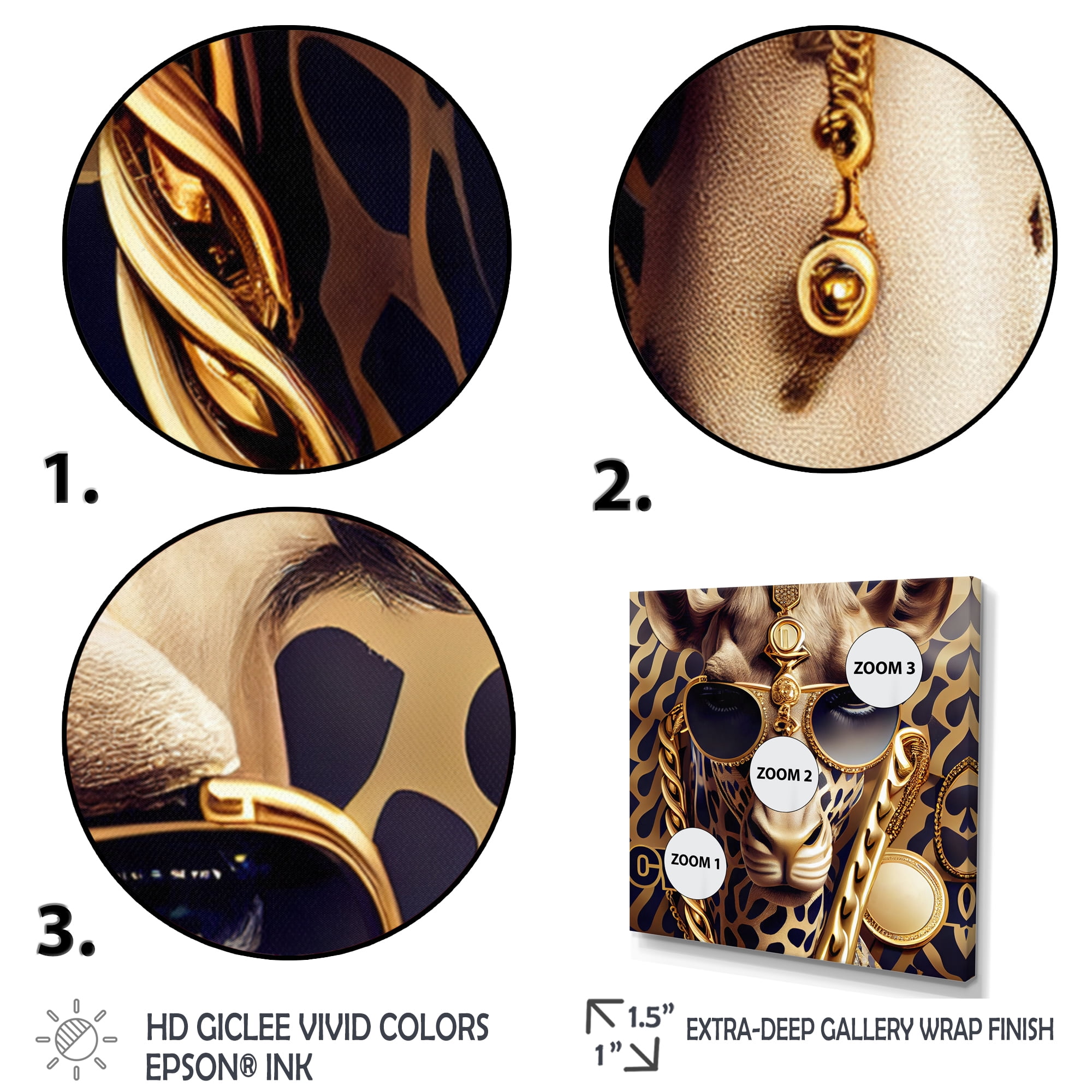 Designart Celebrity Fashion Girafe I Canvas Wall Art