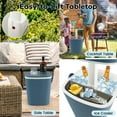 thumbnail image 2 of Spaco 3-in-1 Portable Cooler Bar Table with Bottle Opener and Lift Top Lid for Camping Poolside, Outdoor Fridge Freezer for Camping Travel-Blue, 2 of 9