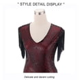 thumbnail image 2 of Summer Dress For Women 1920s Vintage Flapper Great Gatsby Fringe Beaded Dresses Prom Cocktail Prom Sequin Tassels Size S-3XL,Black And Red,M, 2 of 10
