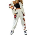 thumbnail image 2 of Aunavey Womens Butterfly Jogger Outfit Zip Up Hooded Sweatshirt Drawstring Sweatpants Sports Sets Tracksuit, 2 of 6