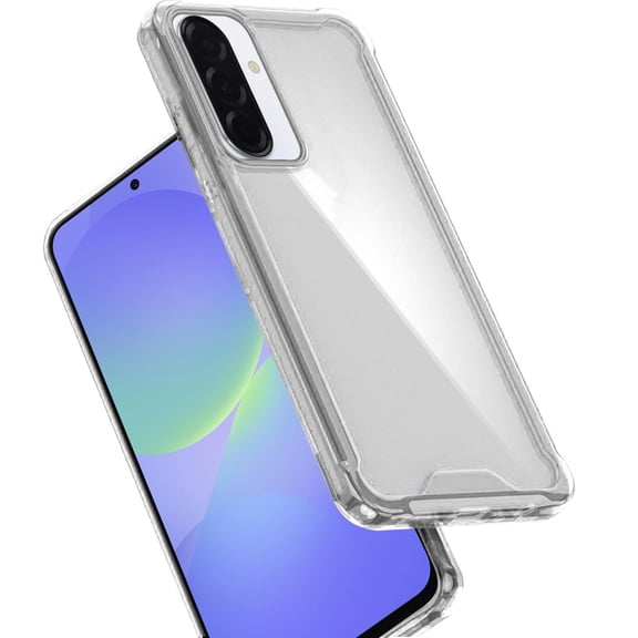 For Samsung Galaxy A37 Phone Case, Clear Colored Shockproof Transparent Hard PC Rubber TPU Hybrid Bumper Shell Slim Protective Cover for Samsung A37 - Clear