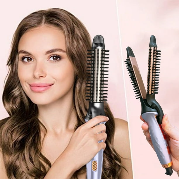 Rizador/alisador de cabello en 1 unidad. Incluye peine rizador para crear rizos y ondas playeras. Calentamiento rápido en 30 segundos. Barril largo para cabello largo.