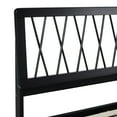 thumbnail image 2 of X Spindle Mid-Century Modern Solid Wood Queen Bed, Black, 2 of 13
