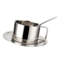 thumbnail image 5 of Double Layer Stainless Steel Coffee Mug Tea Cup and Saucer Set With S, 5 of 8