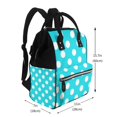 thumbnail image 2 of Fotbe Aqua And White Polka Dot Mochila Maternidad - Lona de Sarga Impermeable, Mochila de Pañales de Gran Capacidad con Múltiples Bolsillos y Correas Ajustables, 2 of 6