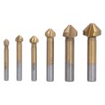 thumbnail image 2 of Ccdes 90 Degré Fraise Bit, 6pcs Fraise Bit Titane Placage 90 Degré HSS Chanfreinage Fin Fraise Bit, Chanfrein Fin Fraise Bite, 2 of 8