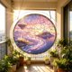 thumbnail image 5 of Round Acrylic Puzzle Suncatcher - Stained Glass Style Window Hanging Dreamy For Home Decor, 5 of 6