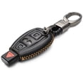thumbnail image 2 of Vitodeco Genuine Leather Smart Key Fob Case Cover Protector Compaitble with Infiniti QX30 2017 - 2018 (3-Button, Black), 2 of 5