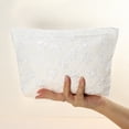 thumbnail image 4 of Unique Bargains Flower Cosmetic Bags Zipper Floral Makeup Bags Women's Makeup Bag Suitable for Coin Lipsticks White, 4 of 7