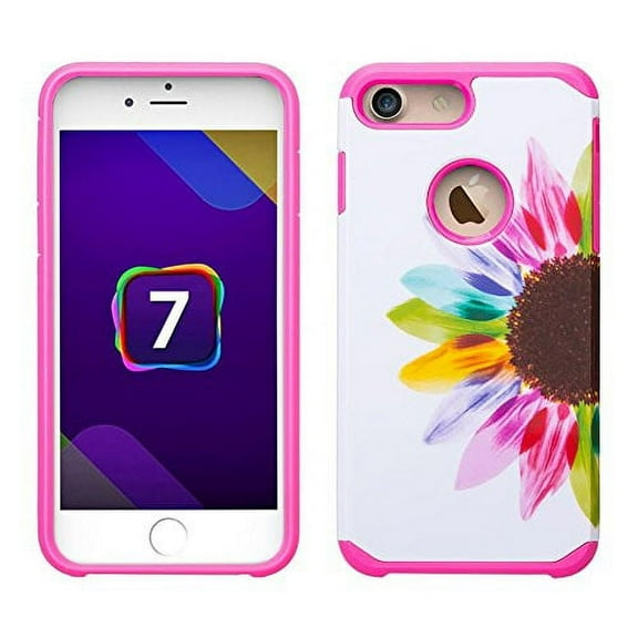 For Apple iPhone 8/7/6s/6 Plus Case, [10 FT Military Grade Drop Protection] [Non-Slip] Heavy Duty Shockproof Case for iPhone 7/8 Plus 5.5” Sunflower