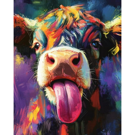 Paint by Numbers for Adults Kids Beginner Rainbow Cow's Smile DIY Acrylic Painting by Numbers Kits with Brushes Acrylic Pigment Home Decoration Gifts 16 x 20 inch