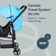 thumbnail image 2 of Carriola para bebe y Portabebe para auto - Cinturón de 3 puntos - Recién Nacidos o Hasta 12 kg - Compacta y Plegable Bebesit  Go Lite, 2 of 10