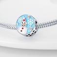 thumbnail image 2 of Jeffery Charms for Women Bracelet Necklace 925 Silver Christmas gingerbread man, cane candy, Snowman flower wreath Pendants,Christmas round snowman,Christmas, 2 of 7