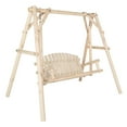 thumbnail image 3 of SalonMore Porch Swing Bench Rustic Loveseat Garden Swing 2 Person Freestanding Outdoor Wooden Swing, 3 of 13