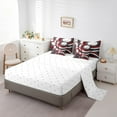 thumbnail image 3 of Erosebridal Geometric Circle Line Bedding Sets Queen Size, Gray Red Abstract Aesthetic Comforter Sets with Sheets Lightweight 7 Pieces, 3 of 5