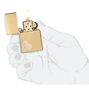 Zippo Double Hearts Design High Polish Brass Pocket Lighter