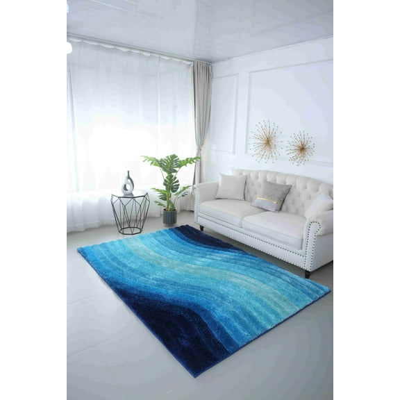 Shagy Rug - 5'2"x7'5", Blue
