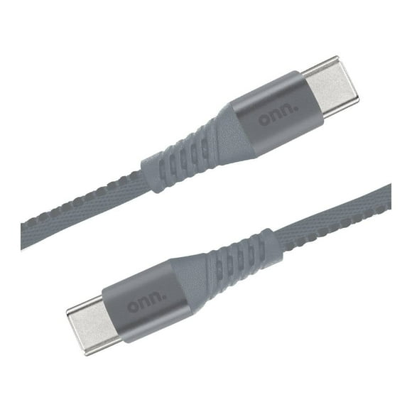 Cable Tipo C a Tipo C Onn 1.2m Nylon 30 W Gris