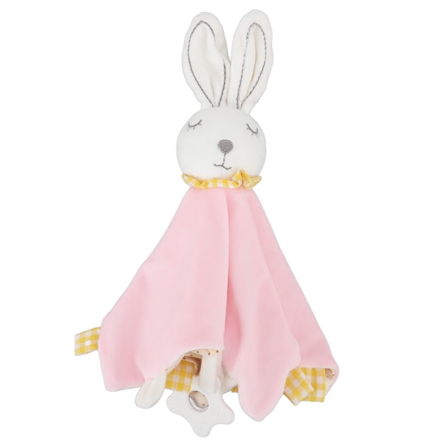 Manta de seguridad para bebé de conejo suave y adorable de peluche de cordero albaricoque para niños y niñas, color rosa