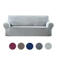 thumbnail image 3 of Housse Extensible pour Sofa, Housse Élastique pour Canapé, Pièce Résistante aux Rayures, Protège-Meubles Lavable pour Enfants et Animaux de Compagnie, Gris Argenté, 3 of 9