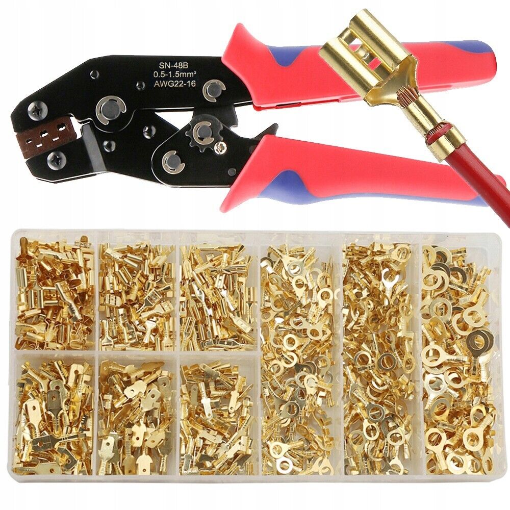 600X Assortment Male Female Spade Terminals Electrical Wire Crimp Connectors Kit