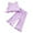 Light Purple, variant on Girls Summer Crinkle Cotton Ruffle Sleeveless Top & Wide Leg Pants 2PC Outfit Set,2-3 Years