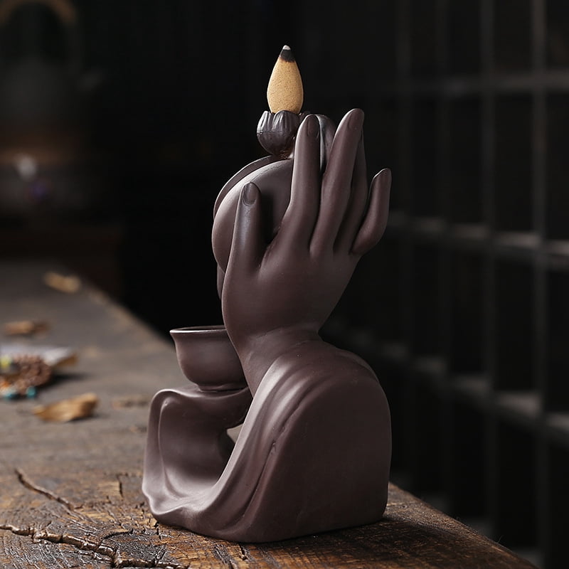 Buddha Hand Series Backflow Incense Burner Indoor Smoke Waterfall Incense Holder Creative Teapot Shaped Ceramic Incense Burner