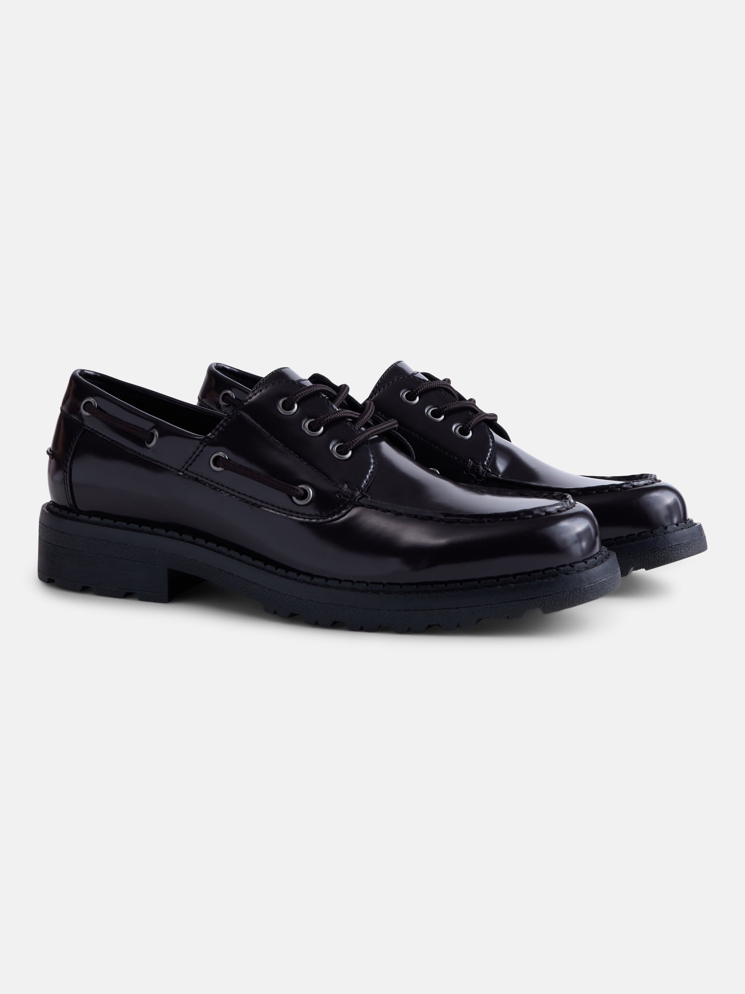 No Boundaries Men's Faux Leather Chunky Boater Shoes