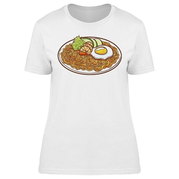 Seafood Fried Noodle T-Shirt Women -Image by Shutterstock, Female Medium