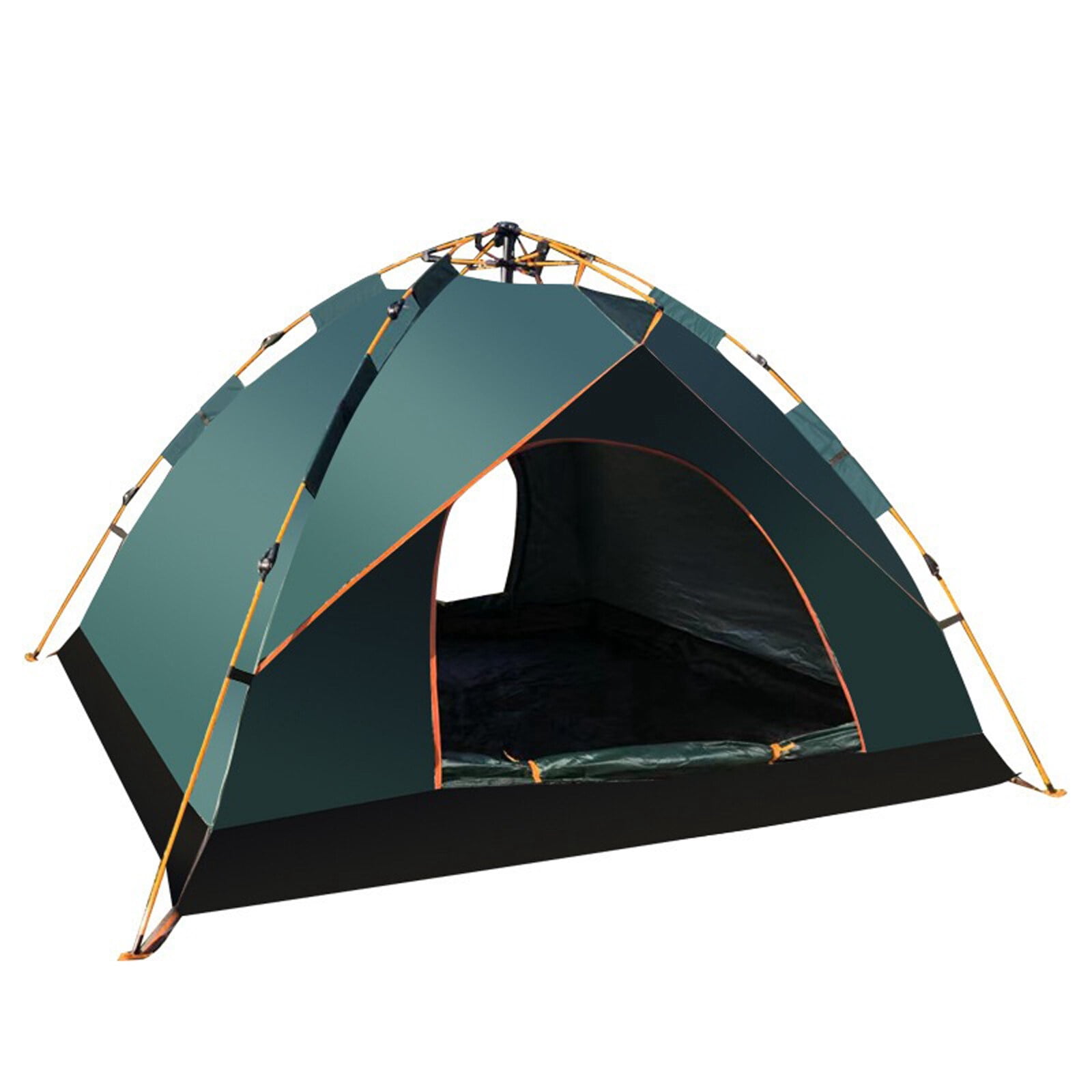 DERCLIVE Pop up Camping Tent, 2-4 Person, Automatic Setup Family Instant Tents, Waterproof Windproof Ropes Anti-UV, Ultralight Blackout Camping Tent Outdoor for Hiking Camp