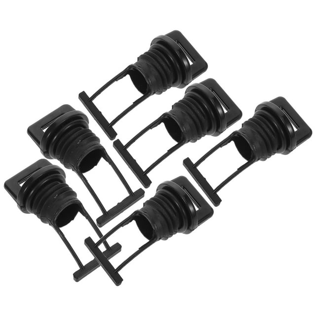 HONMEET 6Pcs Universal Kayak Drain Plug Kit Black Nylon Scupper Bungs Easy Install Replacement Parts
