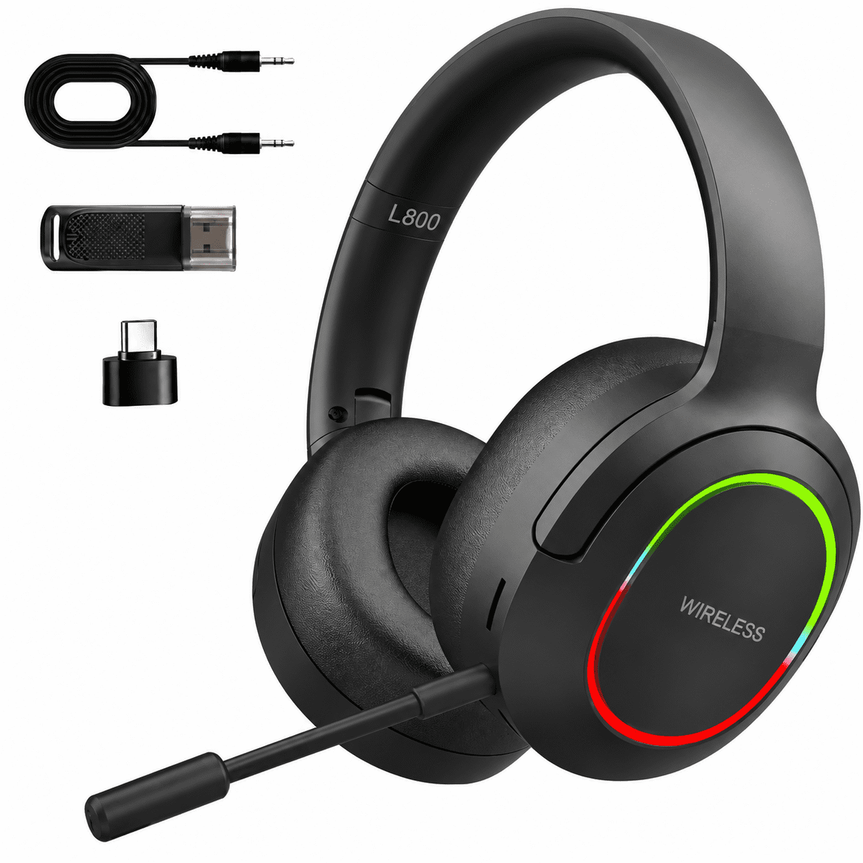 Wireless Gaming Headset - Surround Sound Gaming Headphones with Noise Canceling Mic - 100-Hour Battery All-Day Play, Over Ear Headphones for Switch, Xbox Series X/S
