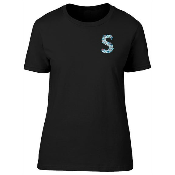 Floral Letter S T-Shirt Women -Image by Shutterstock, Female Medium