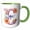 Green/White, variant on 3drose, Pretty Pastel Floral Insect Monogram Initial C, 15oz Mug