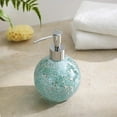 thumbnail image 6 of WHOLE HOUSEWARES | Glass Mosaic Hand Soap Dispenser for Bathroom | Lotion Bottle for Kitchen, Bathroom with Chrome Plated Plastic Pump |14 Ounce Set of 2 (Turquoise), 6 of 6