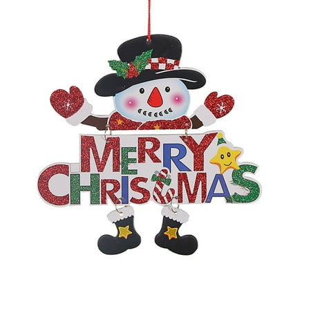 

Toteaglile Christmas Doorplate Pendant Hanging Old Man Snowman Pendant Decoration