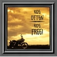 thumbnail image 1 of Classic Motorcycle Bikers "Ride Often, Ride Free" Sunset with Picture Frame, 10x10 8563, 1 of 6