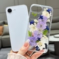 thumbnail image 2 of for iPhone 16e (2025) Clear Case with Pressed Real Flower, Cute Glitter Bling Flower Pattern Slim Soft TPU Shockproof Protective for Women Girls Phone Cover for iPhone 16e 6.1 inch (Purple), 2 of 13