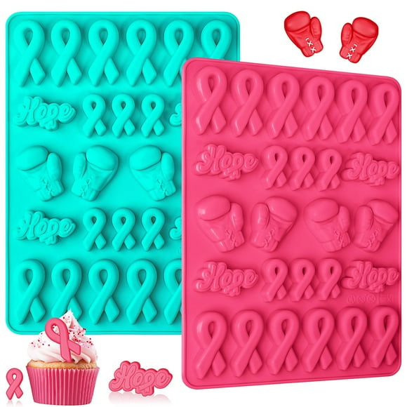 Webake The Original Ribbon Chocolate Mold with 4 Different Shapes, 26-Cavity Silicone Ribbon Molds for Chocolate, Candy, Cupcake Decorations, Pack of 2