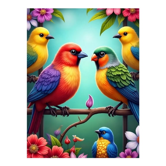 Diamond Art Kit for Adults, Colorful Bird Print No.240 Diamond Painting for Adults Beginners, 5D DIY Diamond Art Painting Kits, Colorful Diamond Painting Craft for Home Decor 12x16