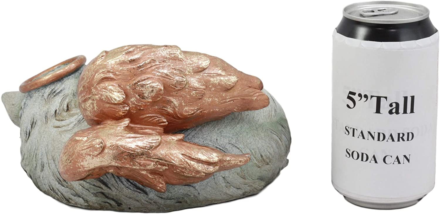 Pet Memorial Angel Cat Sleeping Cremation Urn Statue Bottom Load 30 Cubic Inch