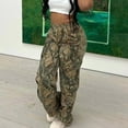 thumbnail image 7 of Owordtank Camo Cargo Pants for Women High Waist Casual Camouflage Printed Baggy Pants, 7 of 7