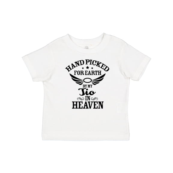 Inktastic Handpicked for Earth by My Tio in Heaven with Angel Wings Boys or Girls Baby T-Shirt