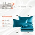 thumbnail image 3 of Elegant Comfort Luxurious 4-Piece Silky Satin Sheet Set, Skin and Hair Friendly, Wrinkle, Fade, Stain Resistant with Deep Pockets Fitted Sheet, Cooling Soft Satin Sheet Set, Full, Turquoise, 3 of 5